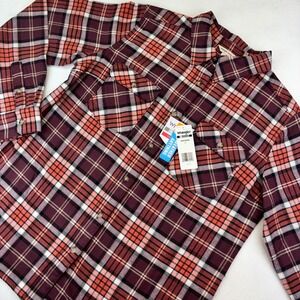 Wrangler Riggs Workwear Flannel Shirt Women's Large Plaid Button Front‎ Top New